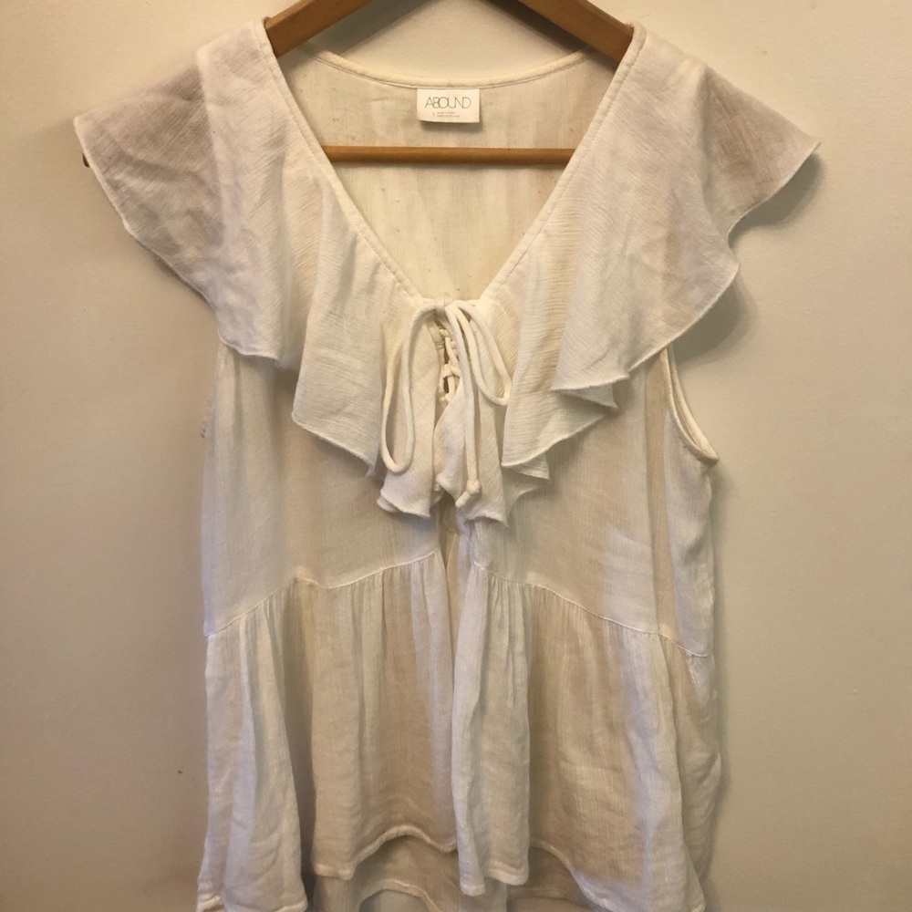 ABOUND White Ruffled Peasant Tank - Picture 5 of 6